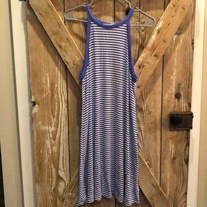 white & blue tank dress